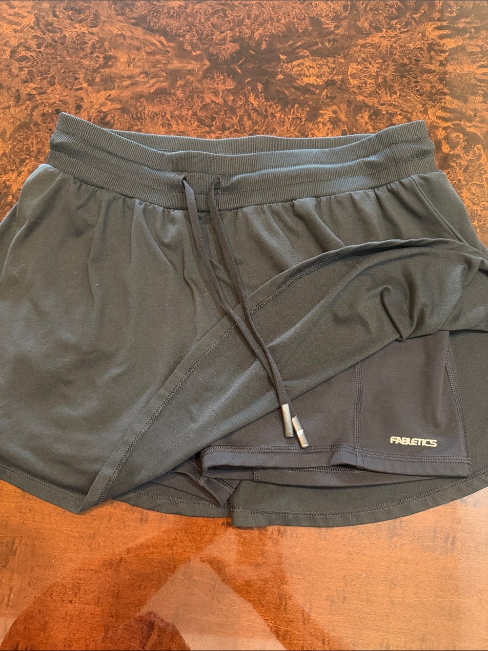 Fabletics Black Athletic Skort with Drawstring Waist